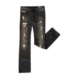 SOLD - Diesel “Lowky” Distressed Straight-Leg Jeans – W25 L32 – Faded Black